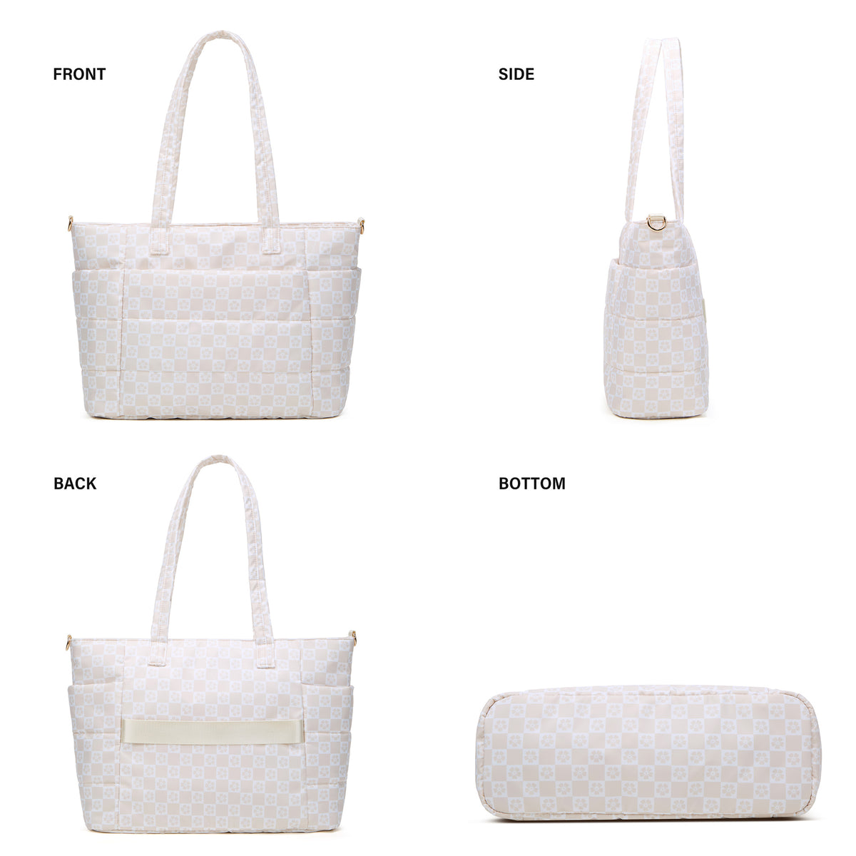 Tote Bag for Women, Lightweight Puffy Totes Bags with Compartments Shoulder Satchel Handbag for Travel, Work, Gym