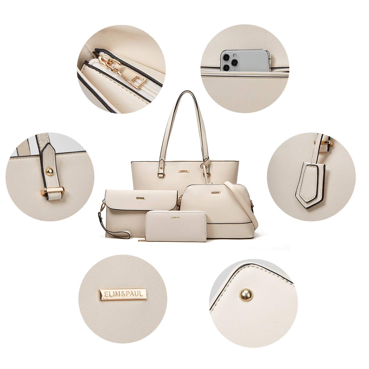 Women Fashion Handbags Wallet Tote Bag Shoulder Bag Top Handle Satchel Purse Set