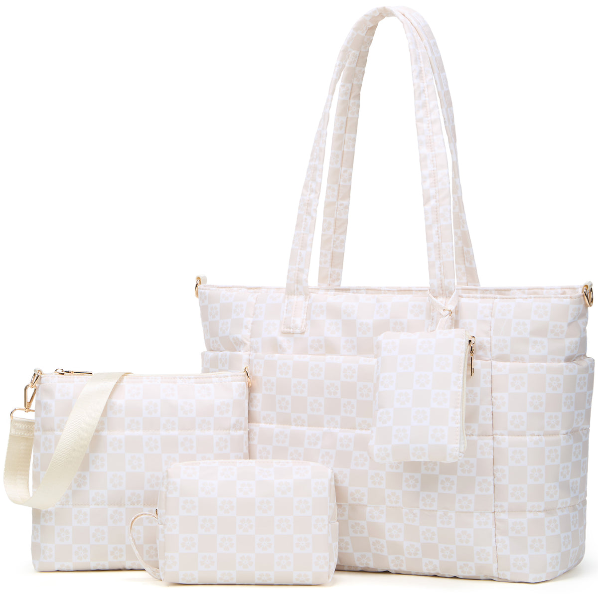 Tote Bag for Women, Lightweight Puffy Totes Bags with Compartments Shoulder Satchel Handbag for Travel, Work, Gym