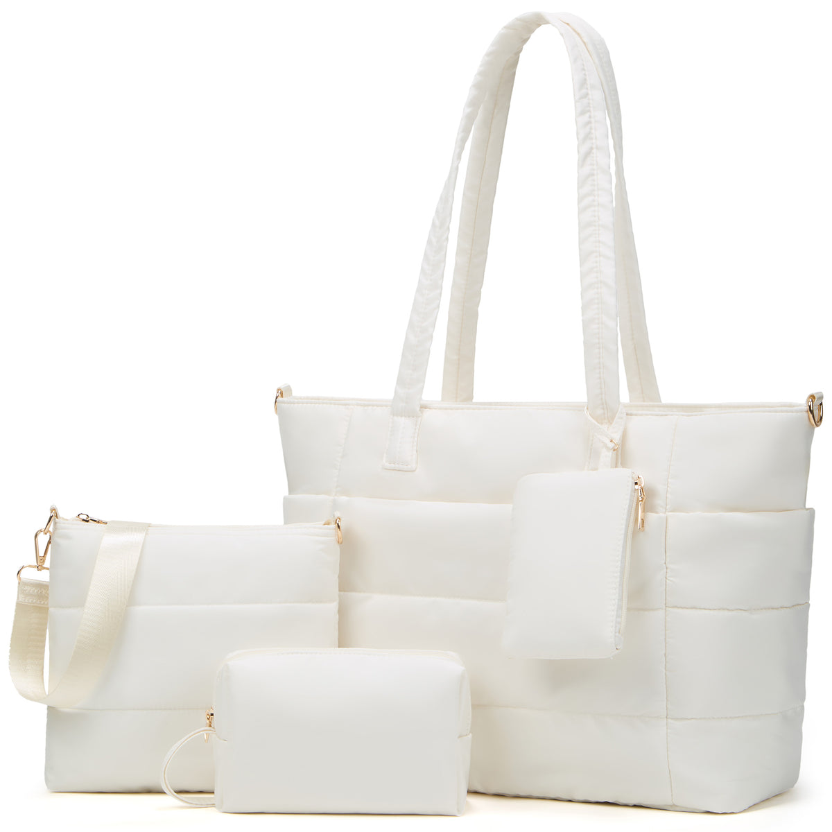 Tote Bag for Women, Lightweight Puffy Totes Bags with Compartments Shoulder Satchel Handbag for Travel, Work, Gym