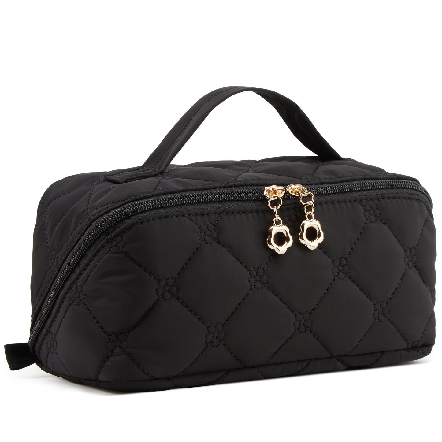 YTL Travel Makeup Bag, Puffer Cosmetic Organizer Bags, Women Toiletry Case Wide-open Make Up Bags, Flat Open Portable Organizer Cases for Skincare, Brushes & Travel Essentials