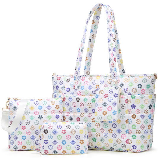 Tote Bag for Women, Lightweight Puffy Totes Bags with Compartments Shoulder Satchel Handbag for Travel, Work, Gym