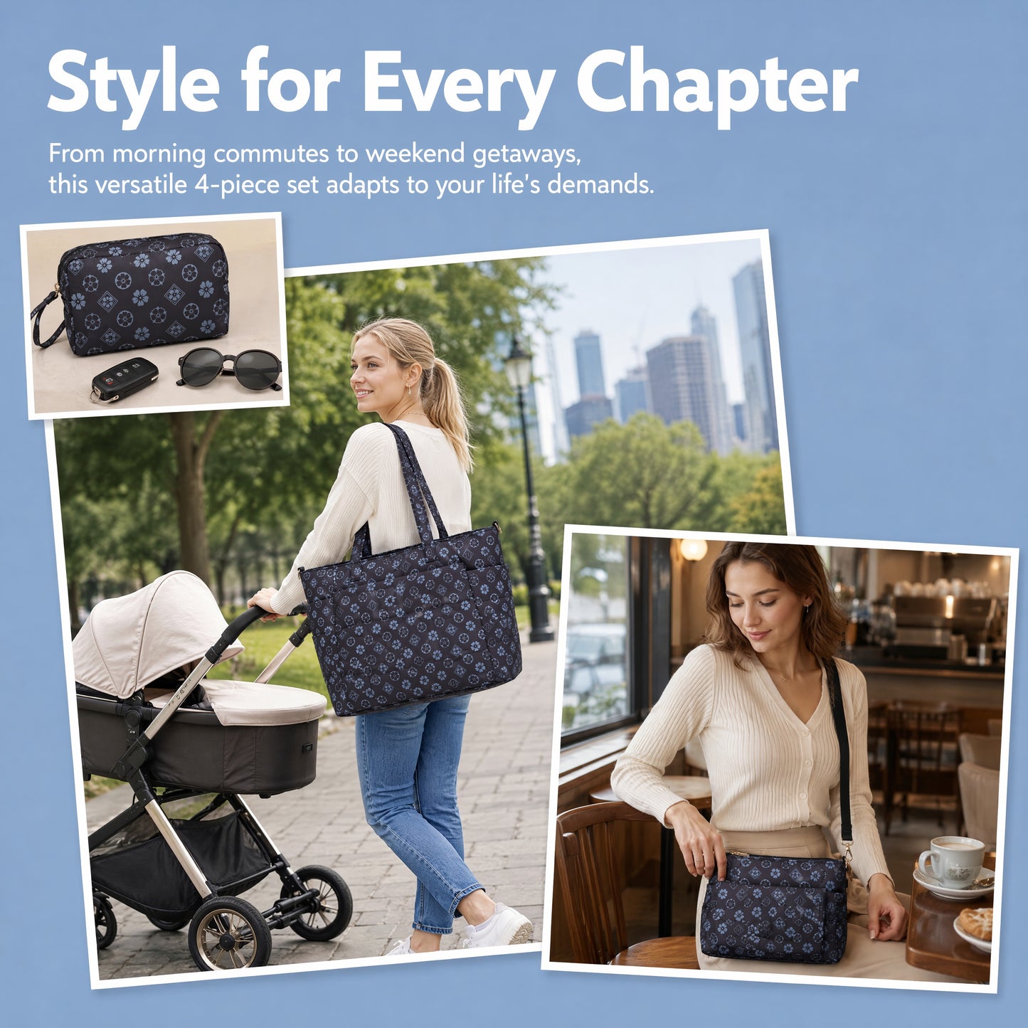 Tote Bag for Women, Lightweight Puffy Totes Bags with Compartments Shoulder Satchel Handbag for Travel, Work, Gym
