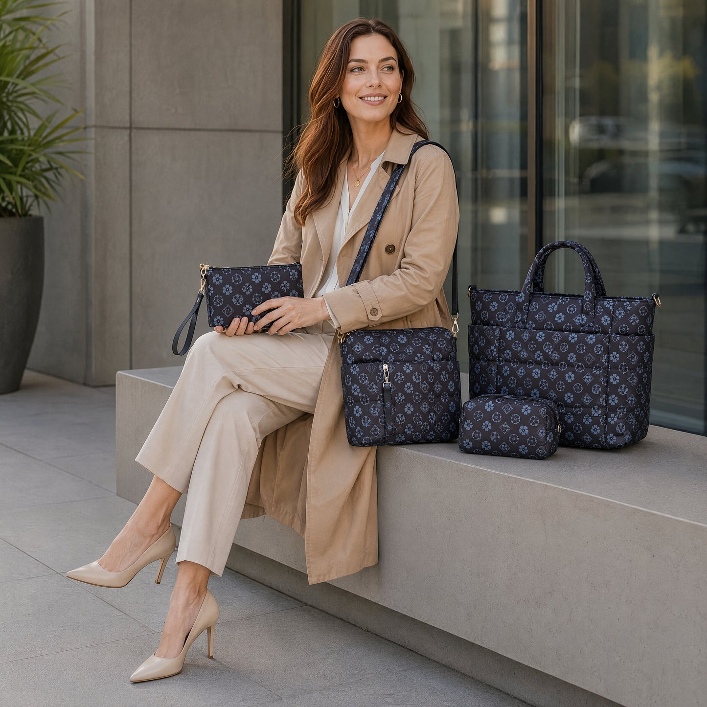 Tote Bag for Women, Lightweight Puffy Totes Bags with Compartments Shoulder Satchel Handbag for Travel, Work, Gym