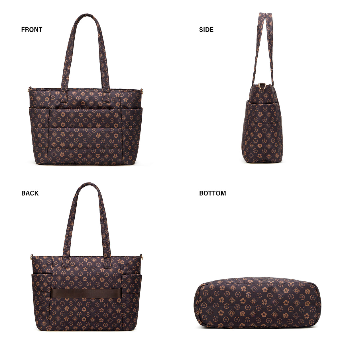 Tote Bag for Women, Lightweight Puffy Totes Bags with Compartments Shoulder Satchel Handbag for Travel, Work, Gym