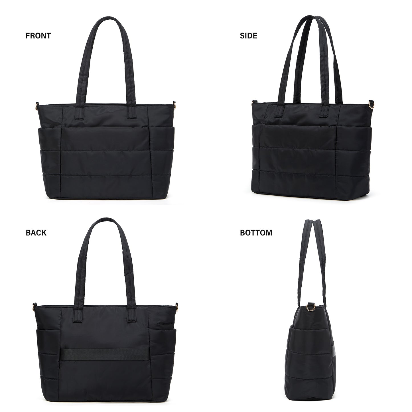 Tote Bag for Women, Lightweight Puffy Totes Bags with Compartments Shoulder Satchel Handbag for Travel, Work, Gym