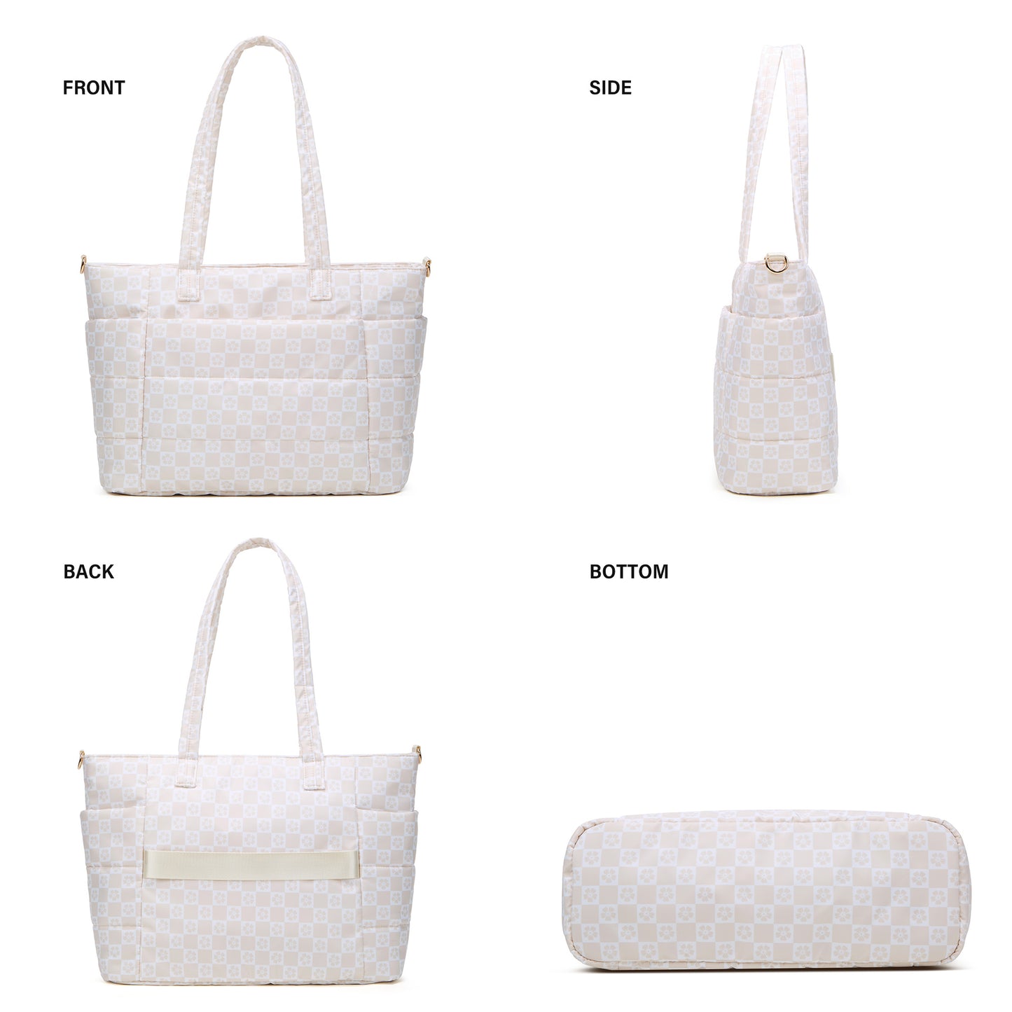 Tote Bag for Women, Lightweight Puffy Totes Bags with Compartments Shoulder Satchel Handbag for Travel, Work, Gym