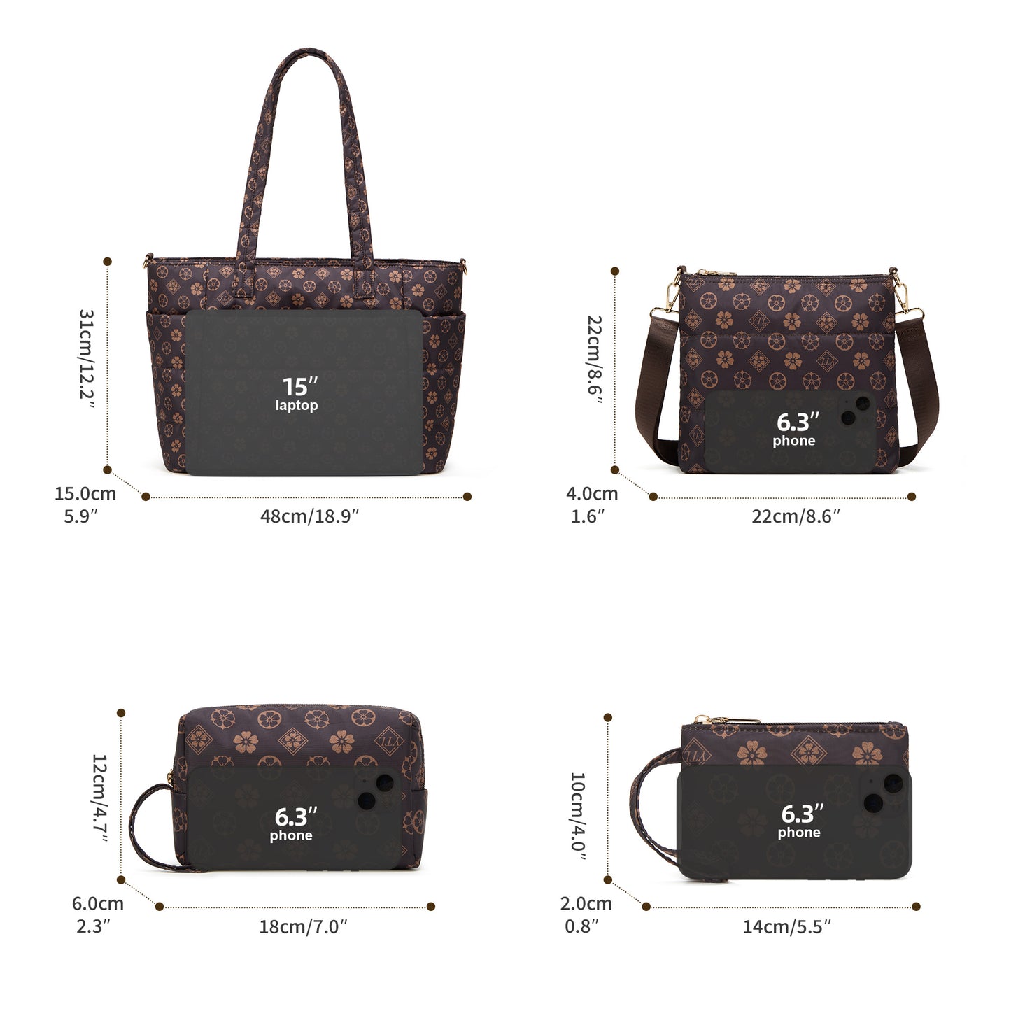 Tote Bag for Women, Lightweight Puffy Totes Bags with Compartments Shoulder Satchel Handbag for Travel, Work, Gym