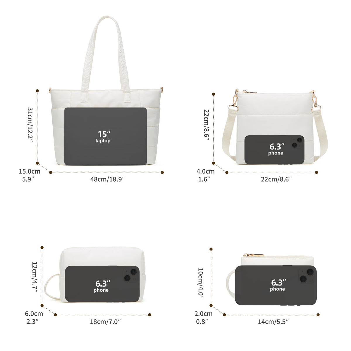 Tote Bag for Women, Lightweight Puffy Totes Bags with Compartments Shoulder Satchel Handbag for Travel, Work, Gym