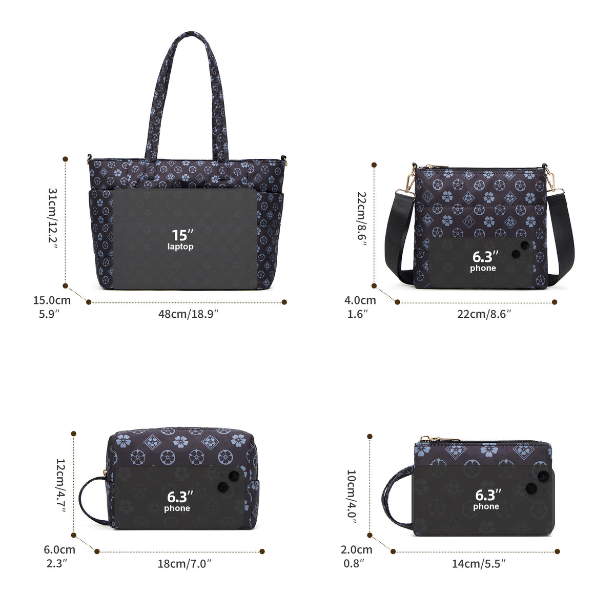 Tote Bag for Women, Lightweight Puffy Totes Bags with Compartments Shoulder Satchel Handbag for Travel, Work, Gym