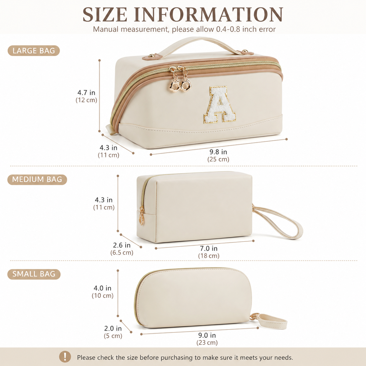YTL Makeup Bag Travel Cosmetic Bag PU Leather Toiletry Case Pouch for Women Wide-open Make Up Bags, Flat Open Portable Organizer Cases for Skincare, Brushes & Travel Essentials