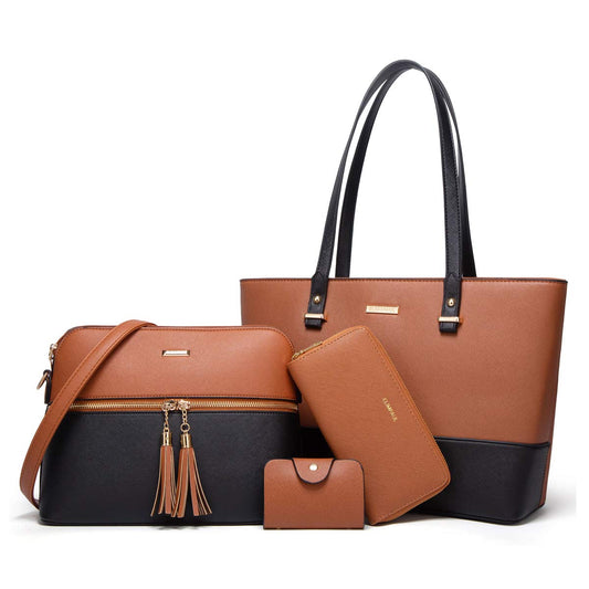 Women Fashion Handbags Wallet Tote Bag Shoulder Bag Top Handle Satchel Purse Set