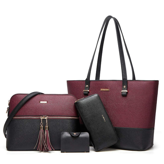 Women Fashion Handbags Wallet Tote Bag Shoulder Bag Top Handle Satchel Purse Set