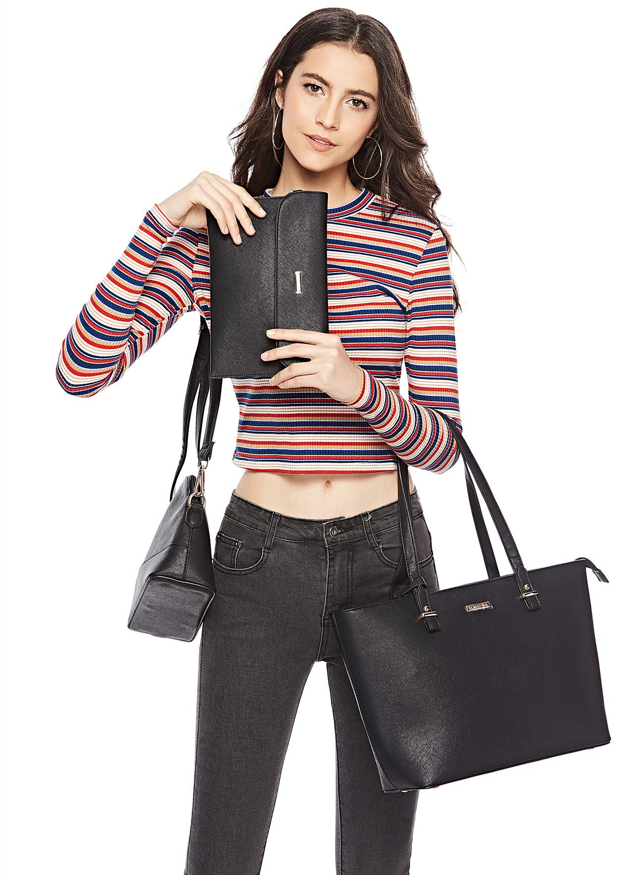 Women Fashion Handbags Wallet Tote Bag Shoulder Bag Top Handle Satchel Purse Set