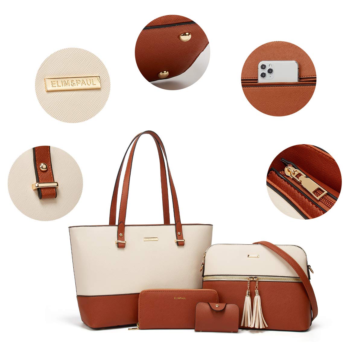 Women Fashion Handbags Wallet Tote Bag Shoulder Bag Top Handle Satchel Purse Set