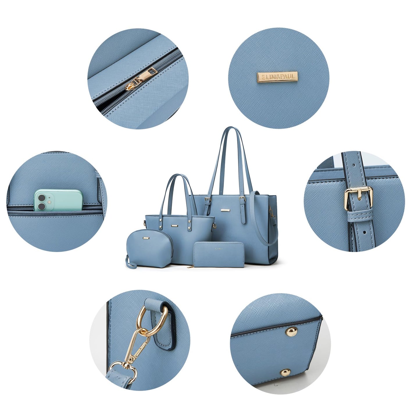 Women Fashion Handbags Wallet Tote Bag Shoulder Bag Top Handle Satchel Purse Set