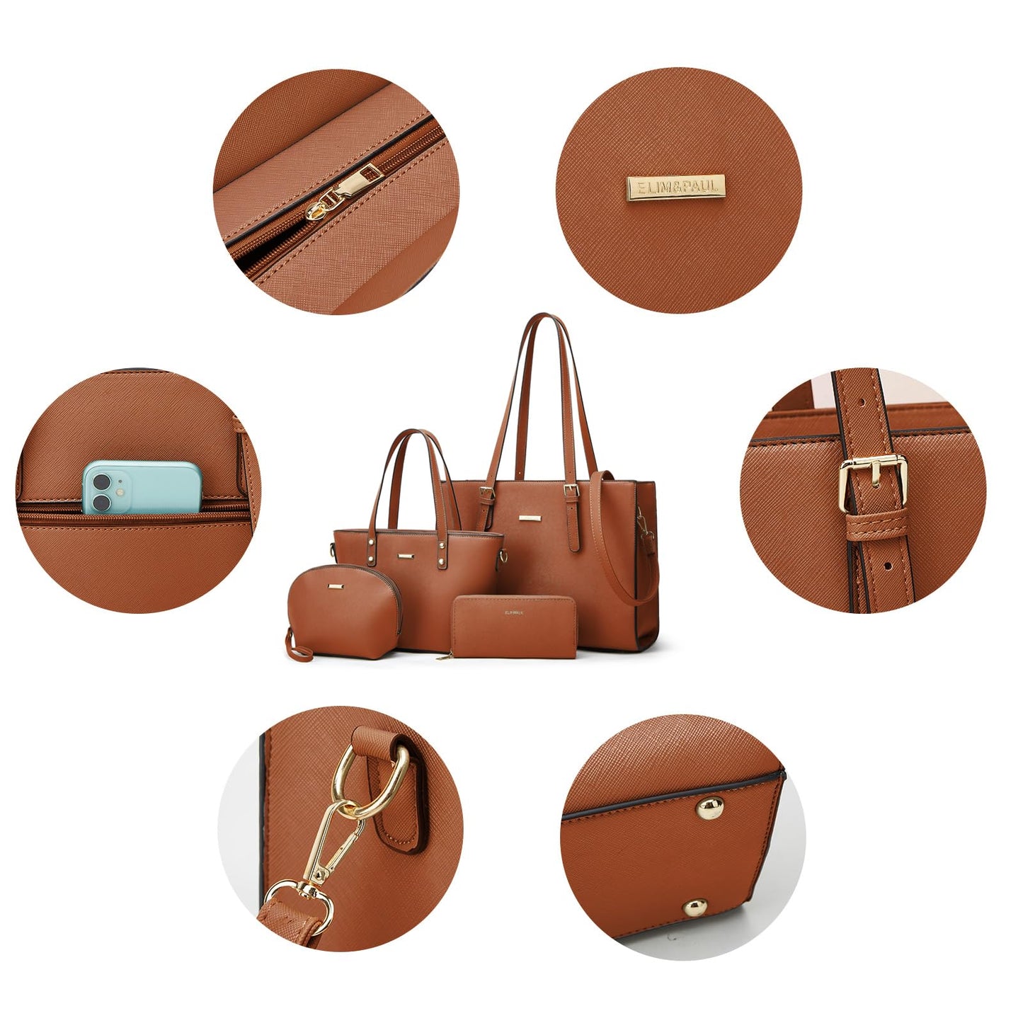 Women Fashion Handbags Wallet Tote Bag Shoulder Bag Top Handle Satchel Purse Set