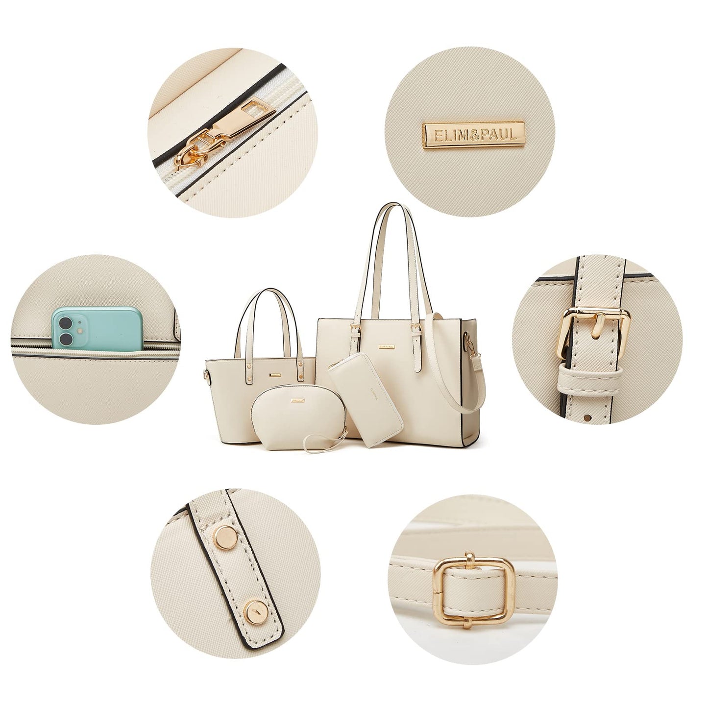 Women Fashion Handbags Wallet Tote Bag Shoulder Bag Top Handle Satchel Purse Set