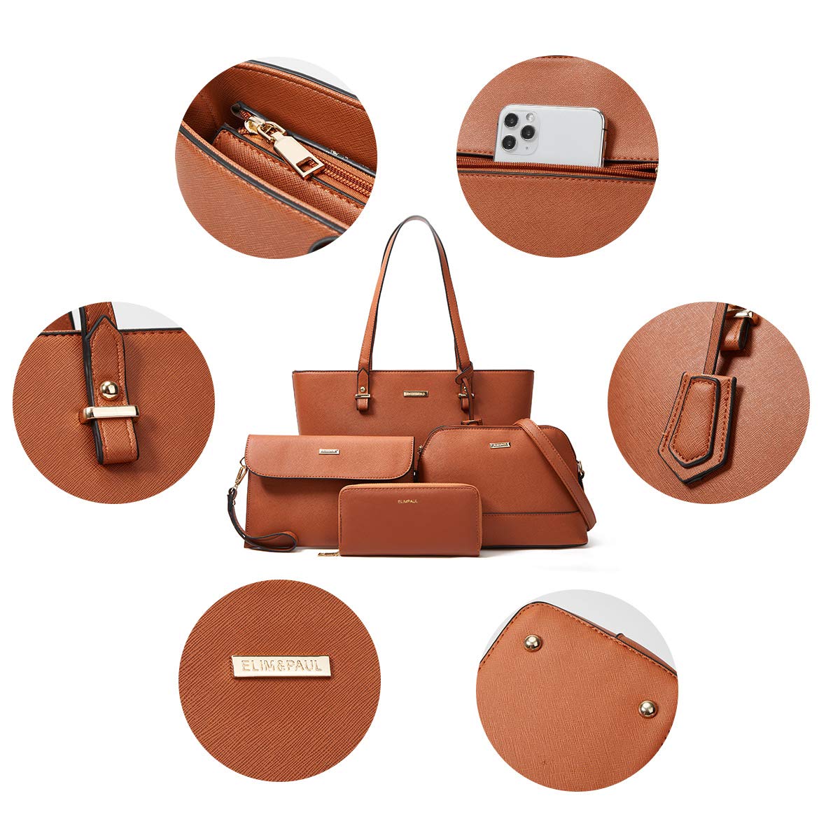 Women Fashion Handbags Wallet Tote Bag Shoulder Bag Top Handle Satchel Purse Set