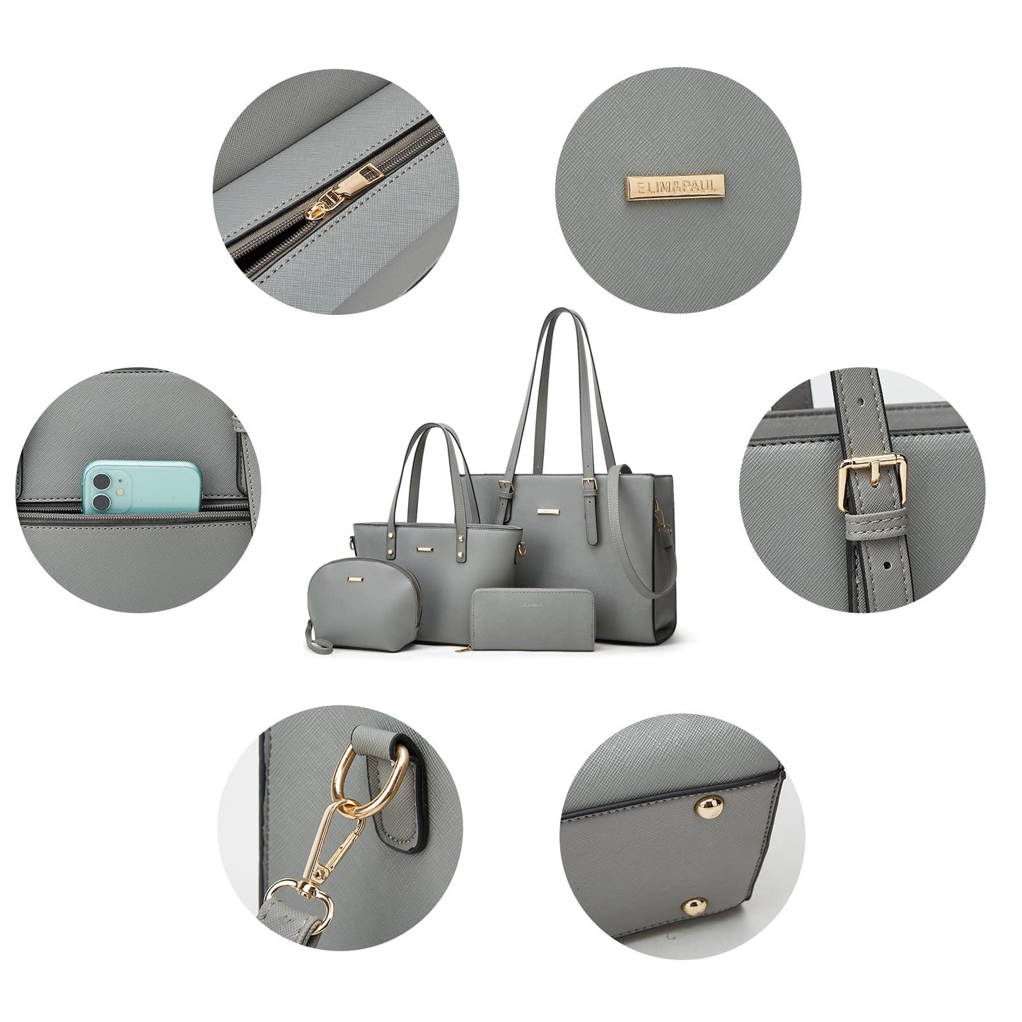 Women Fashion Handbags Wallet Tote Bag Shoulder Bag Top Handle Satchel Purse Set