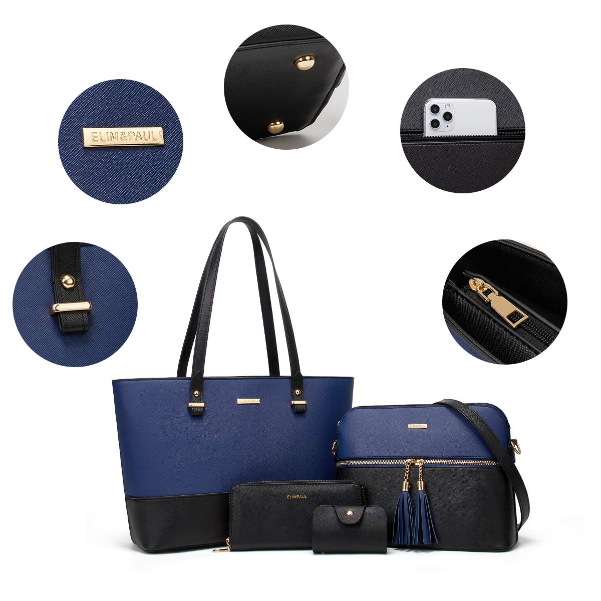 Women Fashion Handbags Wallet Tote Bag Shoulder Bag Top Handle Satchel Purse Set