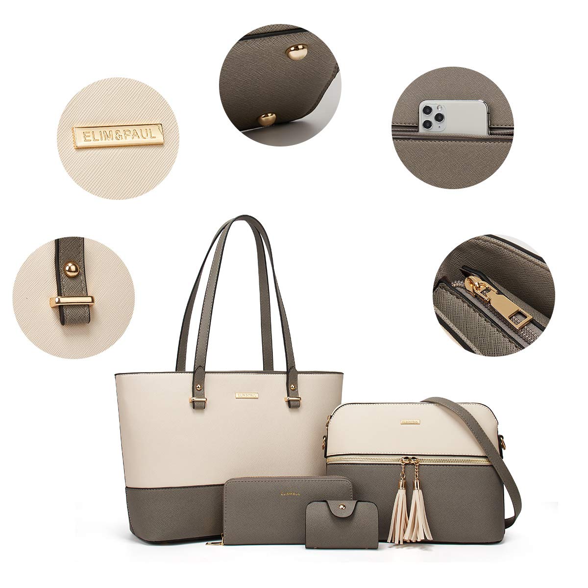 Women Fashion Handbags Wallet Tote Bag Shoulder Bag Top Handle Satchel Purse Set
