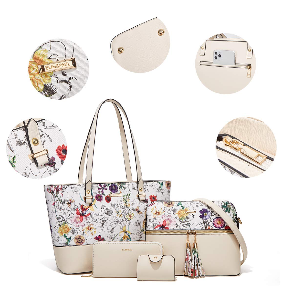 Women Fashion Handbags Wallet Tote Bag Shoulder Bag Top Handle Satchel Purse Set