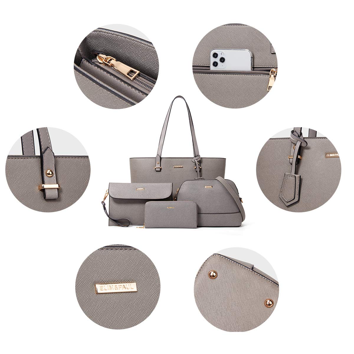 Women Fashion Handbags Wallet Tote Bag Shoulder Bag Top Handle Satchel Purse Set