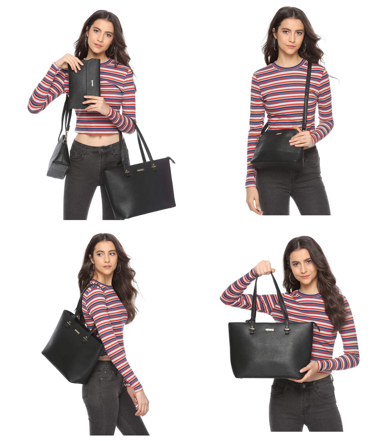 Women Fashion Handbags Wallet Tote Bag Shoulder Bag Top Handle Satchel Purse Set