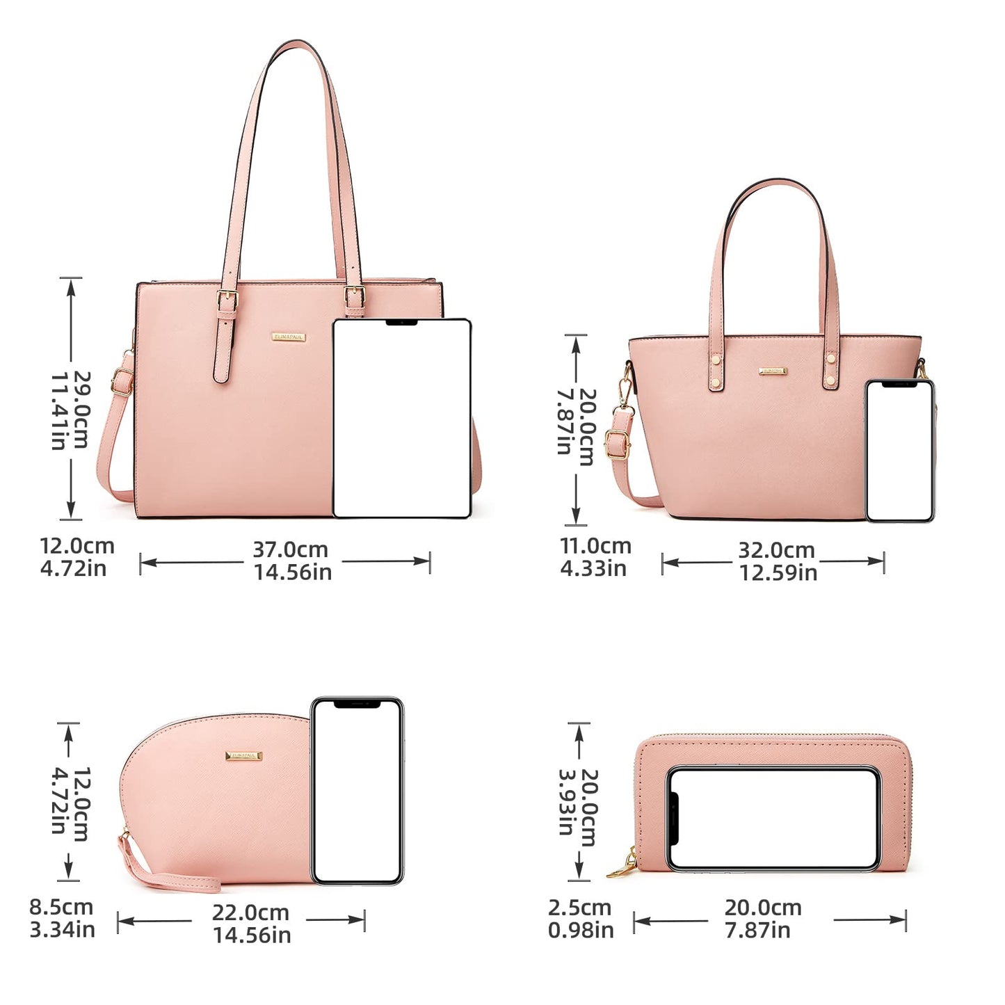 Women Fashion Handbags Wallet Tote Bag Shoulder Bag Top Handle Satchel Purse Set