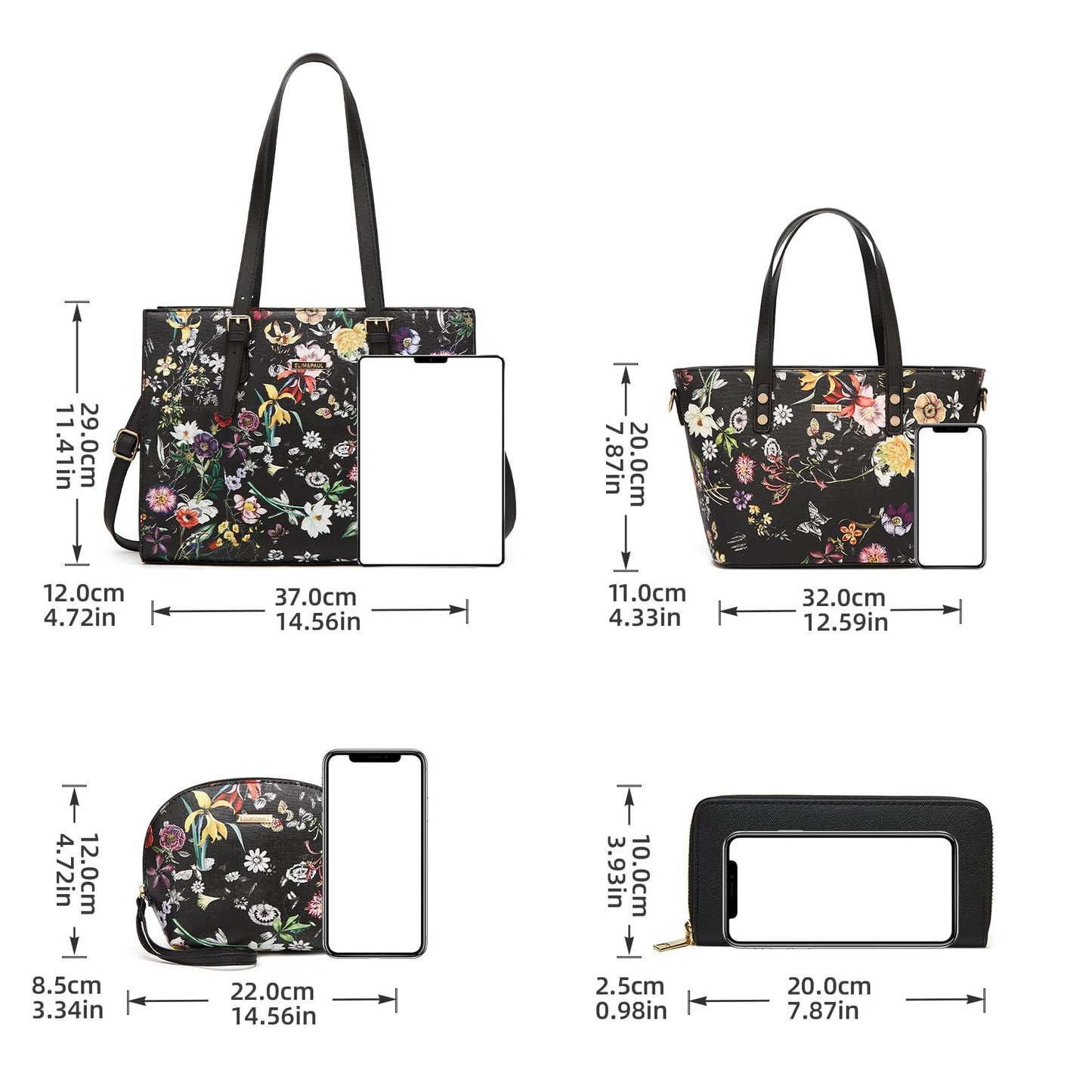 Women Fashion Handbags Wallet Tote Bag Shoulder Bag Top Handle Satchel Purse Set