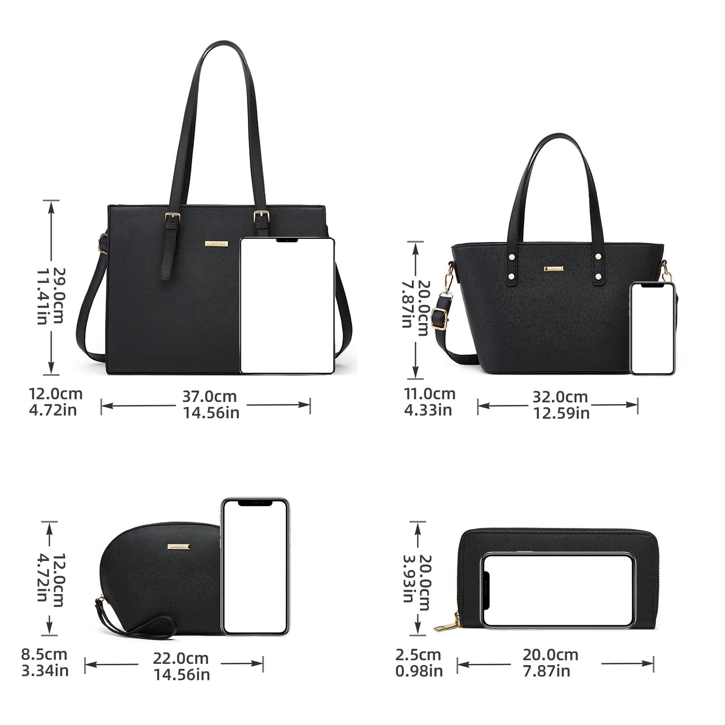 Women Fashion Handbags Wallet Tote Bag Shoulder Bag Top Handle Satchel Purse Set