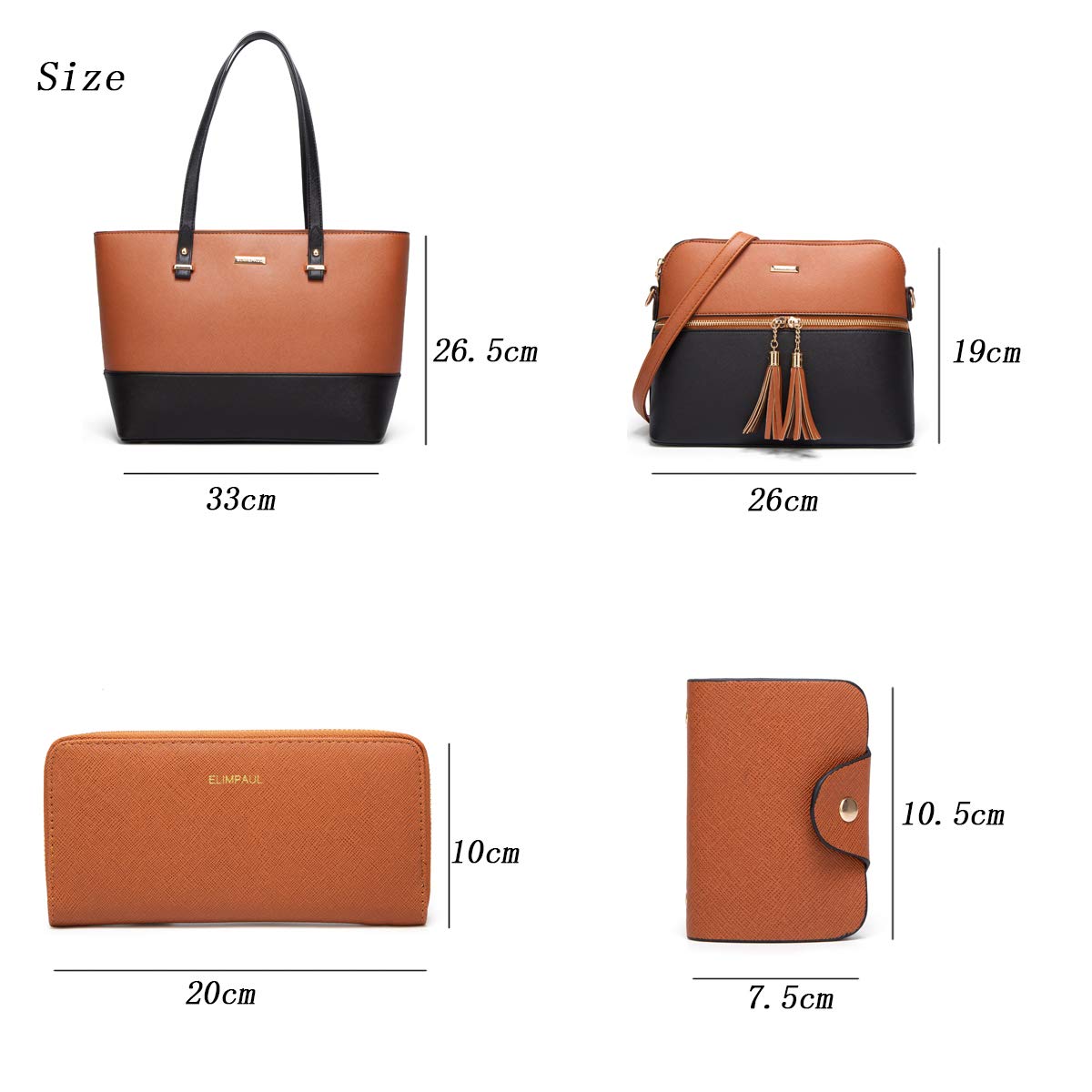 Women Fashion Handbags Wallet Tote Bag Shoulder Bag Top Handle Satchel Purse Set