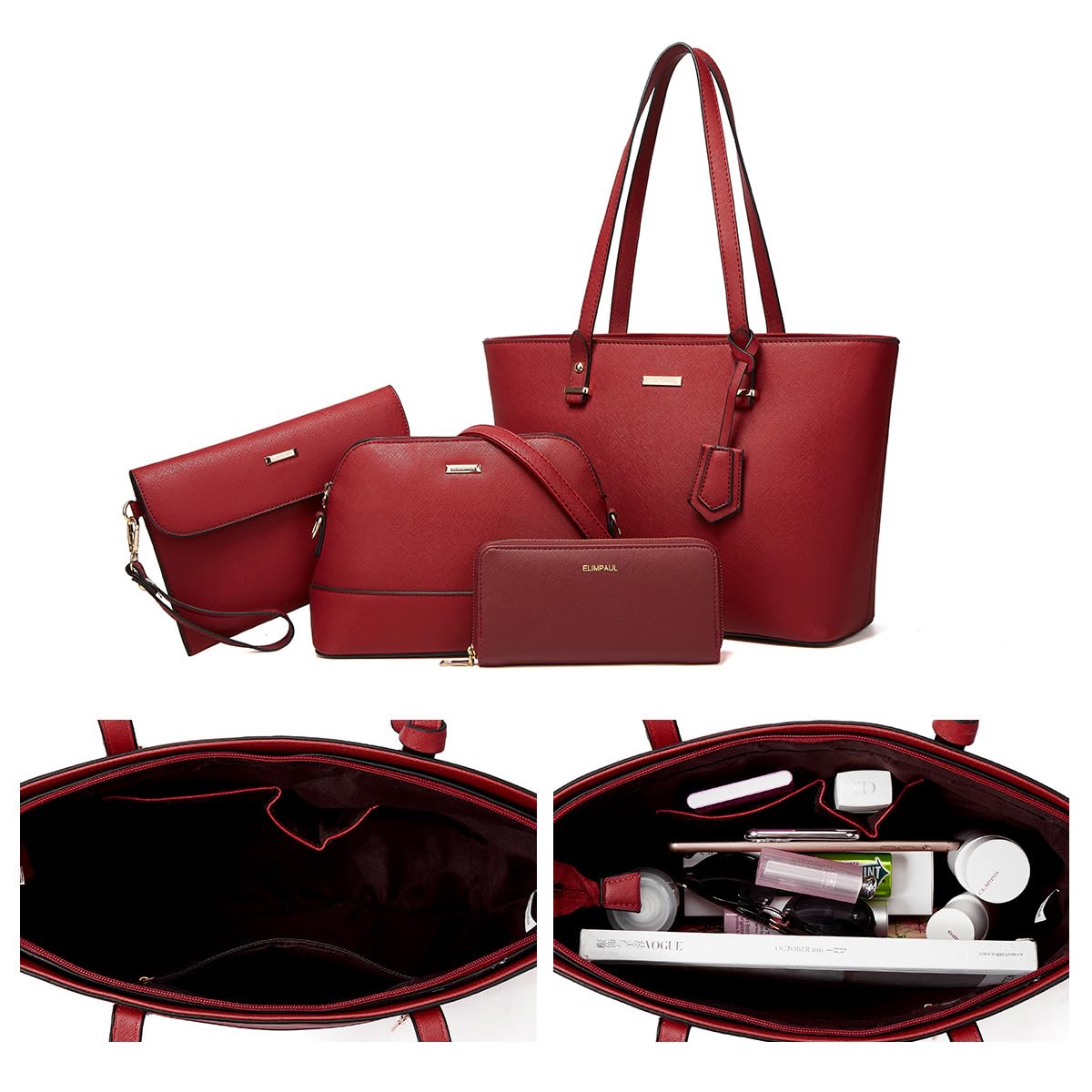 Women Fashion Handbags Wallet Tote Bag Shoulder Bag Top Handle Satchel Purse Set