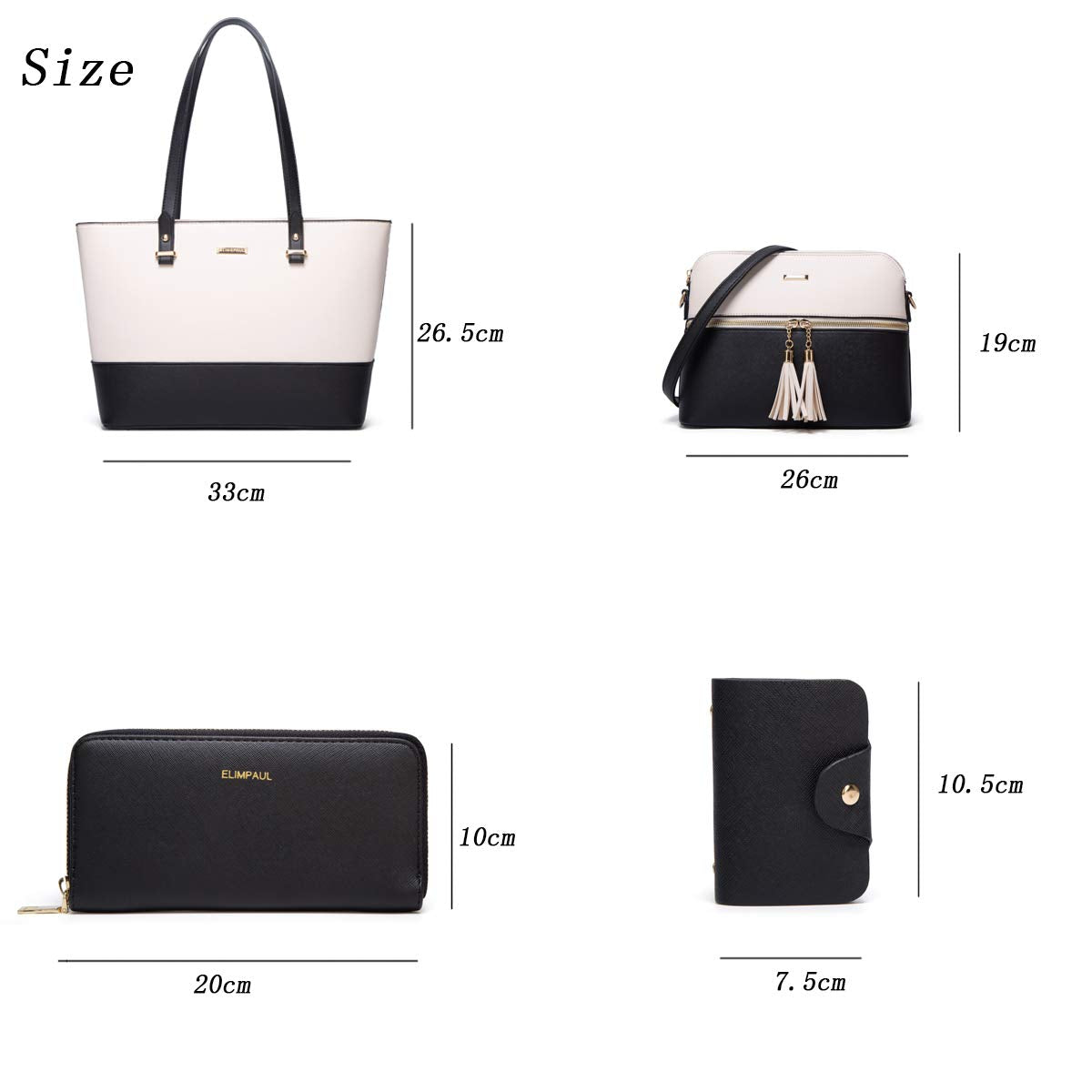 Women Fashion Handbags Wallet Tote Bag Shoulder Bag Top Handle Satchel Purse Set