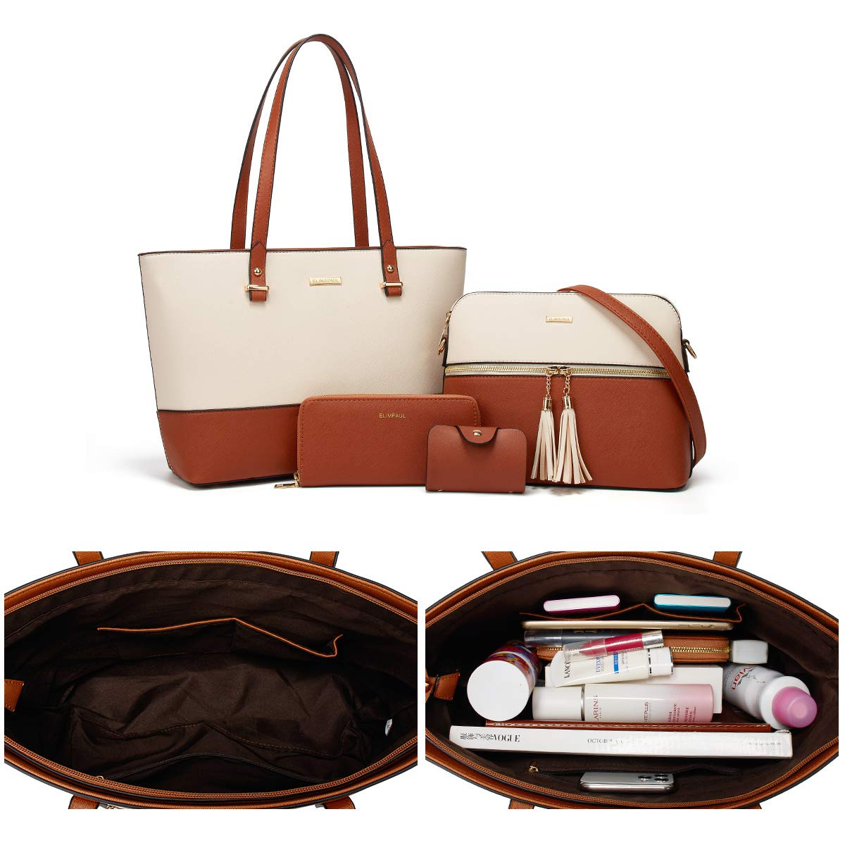 Women Fashion Handbags Wallet Tote Bag Shoulder Bag Top Handle Satchel Purse Set