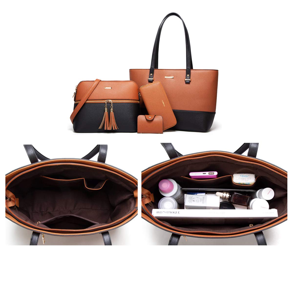Women Fashion Handbags Wallet Tote Bag Shoulder Bag Top Handle Satchel Purse Set