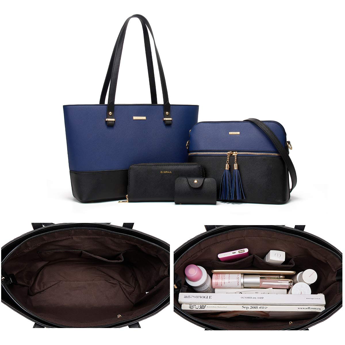 Women Fashion Handbags Wallet Tote Bag Shoulder Bag Top Handle Satchel Purse Set