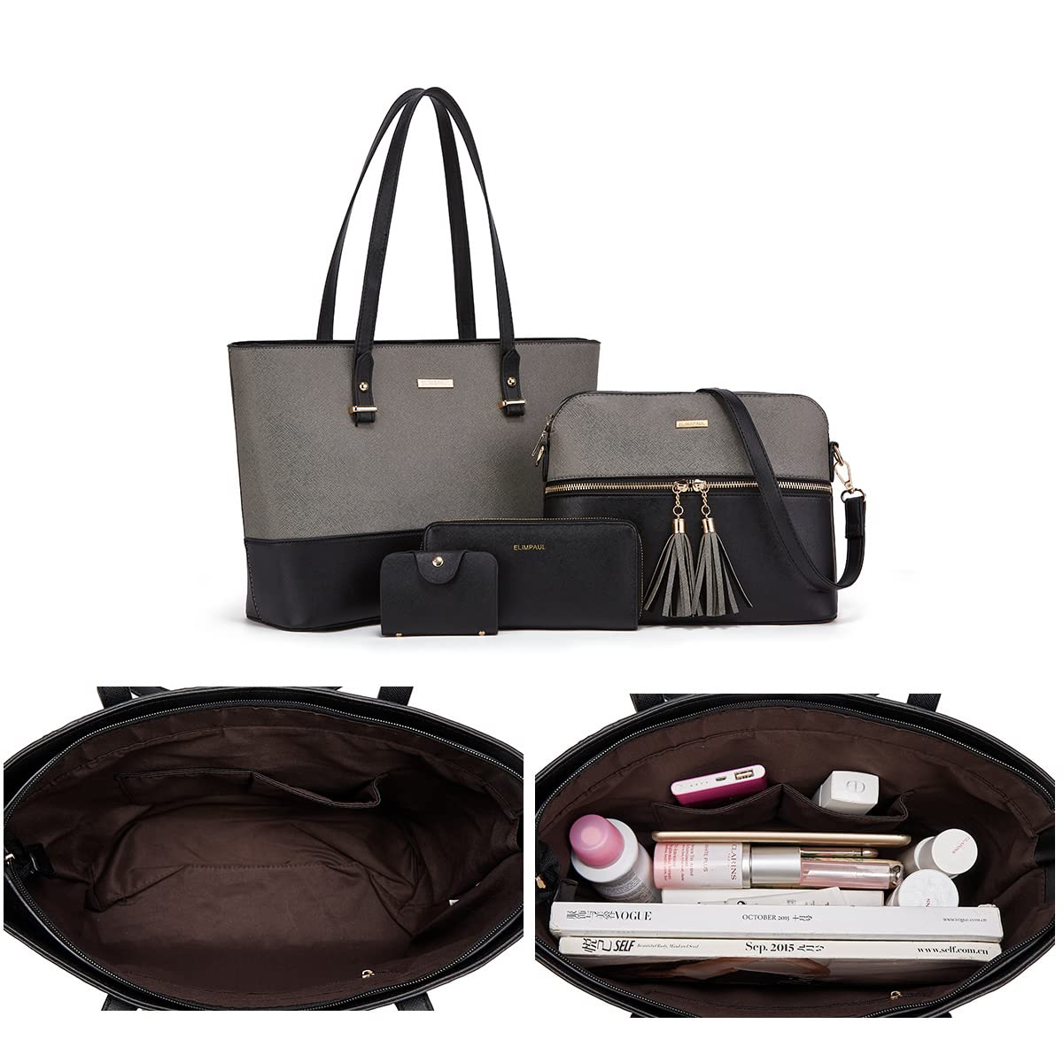 Women Fashion Handbags Wallet Tote Bag Shoulder Bag Top Handle Satchel Purse Set