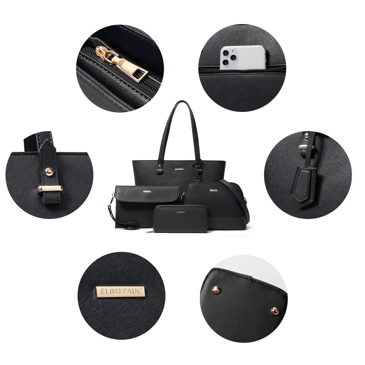 Women Fashion Handbags Wallet Tote Bag Shoulder Bag Top Handle Satchel Purse Set