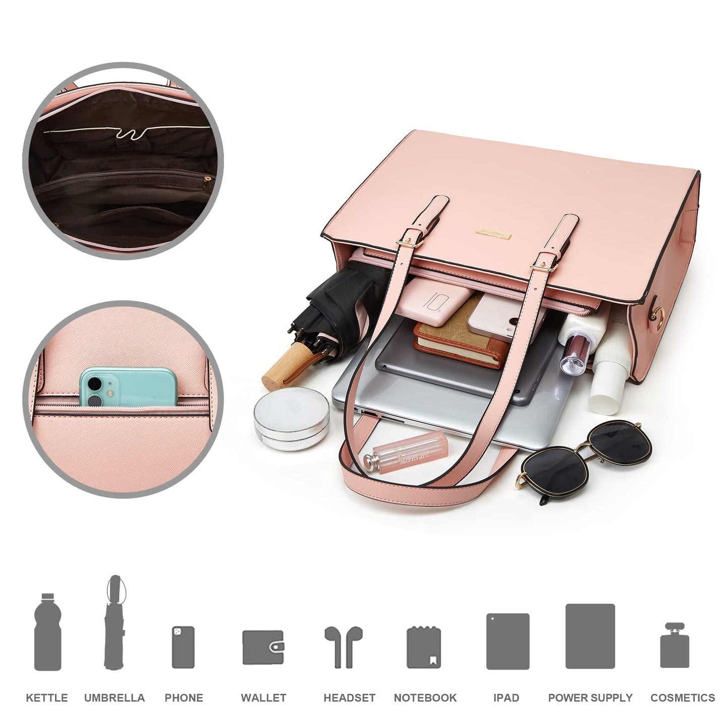 Women Fashion Handbags Wallet Tote Bag Shoulder Bag Top Handle Satchel Purse Set