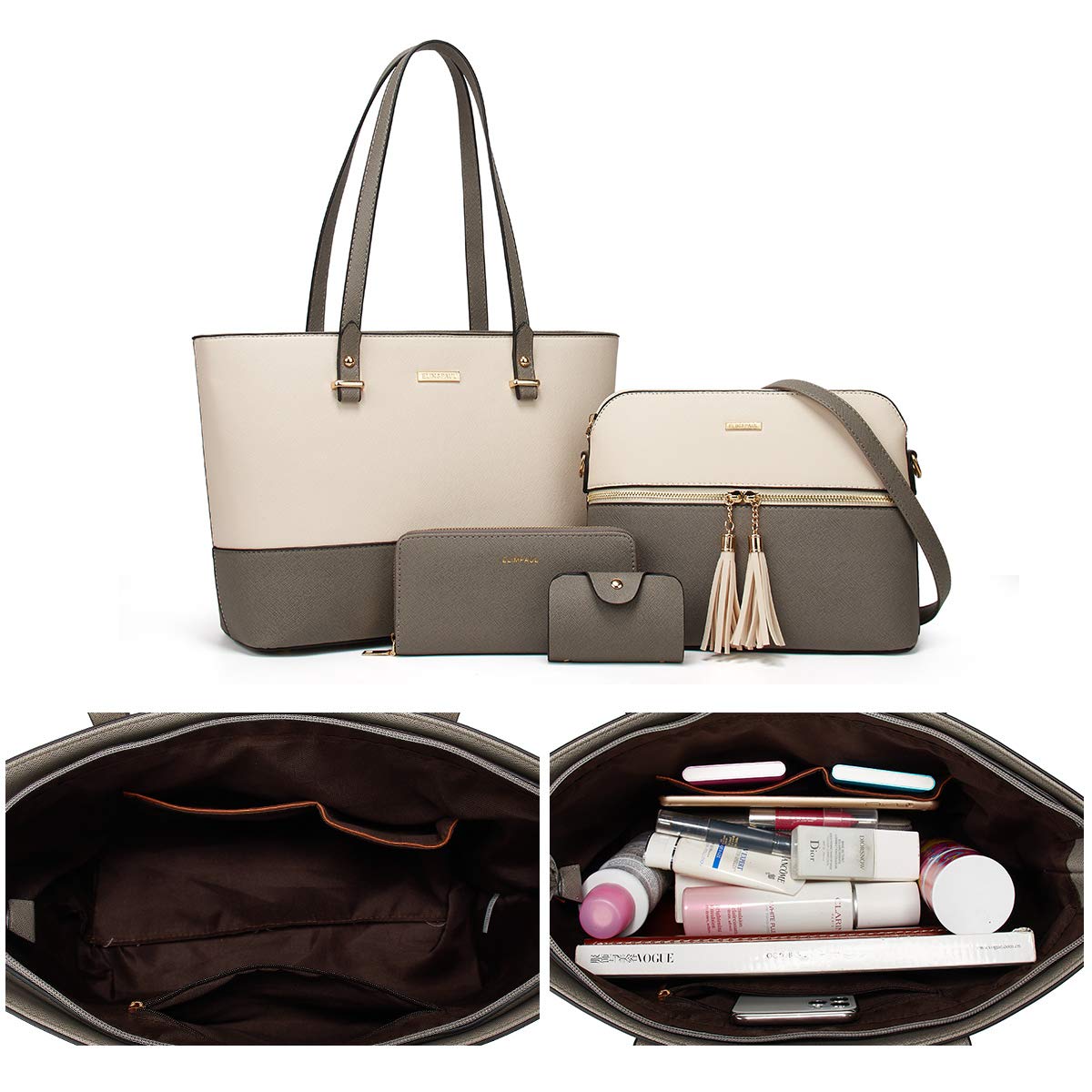 Women Fashion Handbags Wallet Tote Bag Shoulder Bag Top Handle Satchel Purse Set